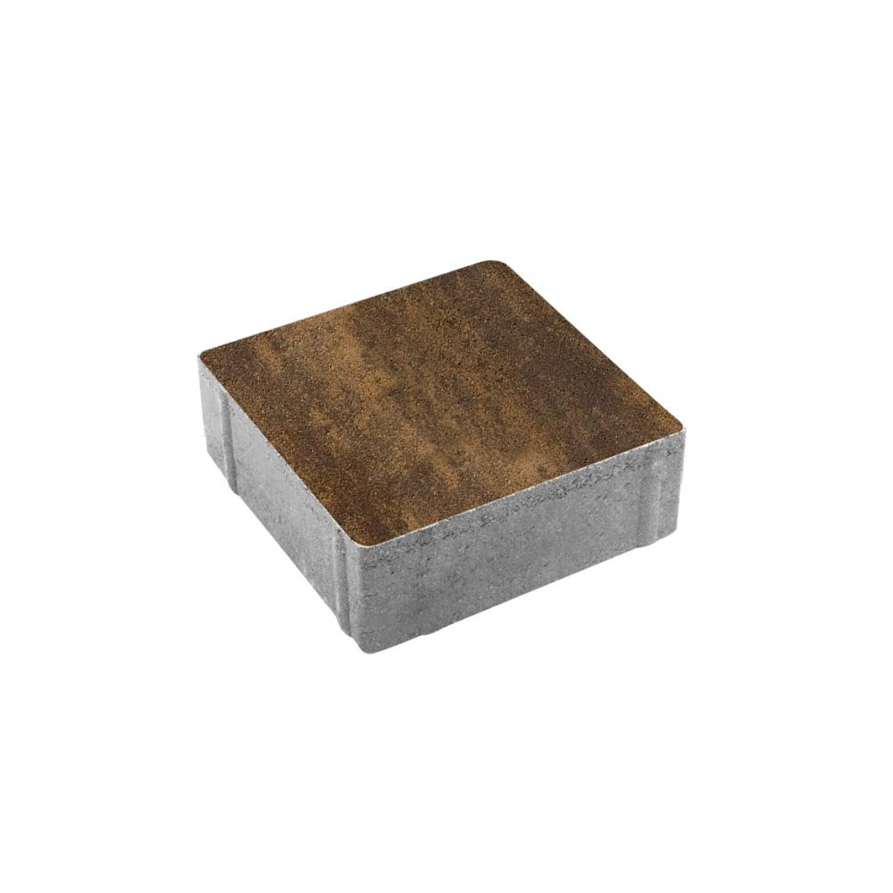 Тротуарная плитка КВАДРАТ 200х200 мм - Листопад гладкий Мокко