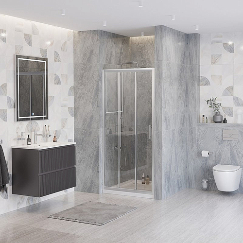 Душевая дверь BelBagno UNO-195-BF-3 100 стекло прозрачное/профиль хром