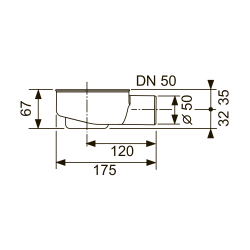 Сифон TECEdrainline «заниженный» DN 50 боковой слив