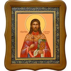 Платон Горных, священномученик пресвитер. Икона на холсте.