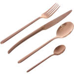 Набор столовых приборов «BISTRO» 24шт (6ножей, 6вилок, 6ст.ложек, 6ч.ложек), розовое золото