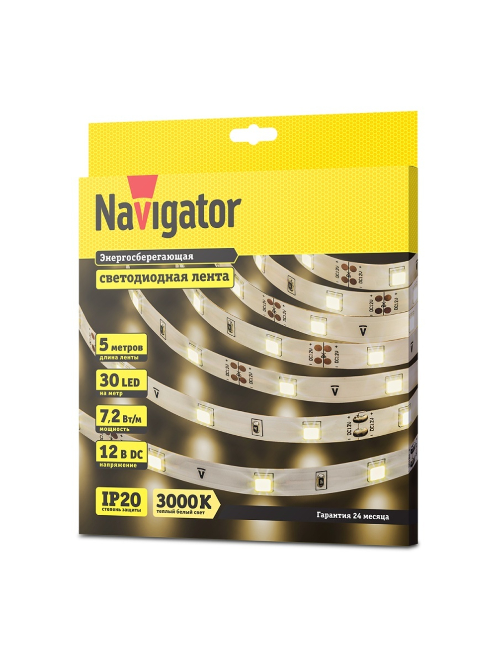 Лента светодиодная 71 414 NLS-5050WW30-7.2 IP20 12B R5 7.2Вт/м (уп.5м) Navigator 71414