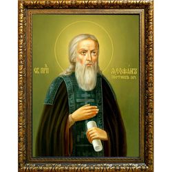 Феофан Печерский, преподобный постник. Икона на холсте.