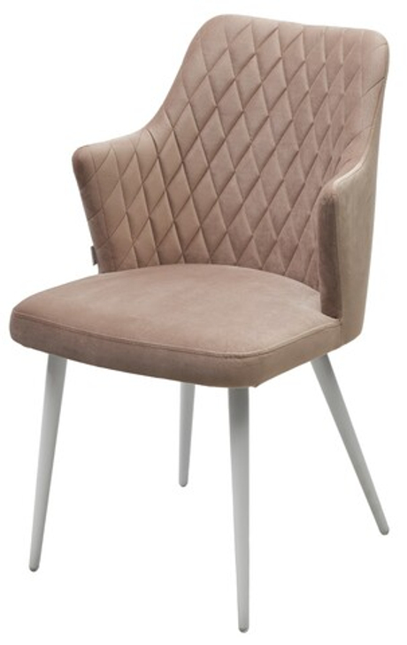 Стул М-City DISAUR Герман (Herman) Бежевый 5, Велюр, Белый каркас