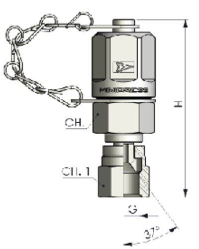 КТ 16x2 - JIC (Г) 7/16-20 (накидная гайка, металл.)