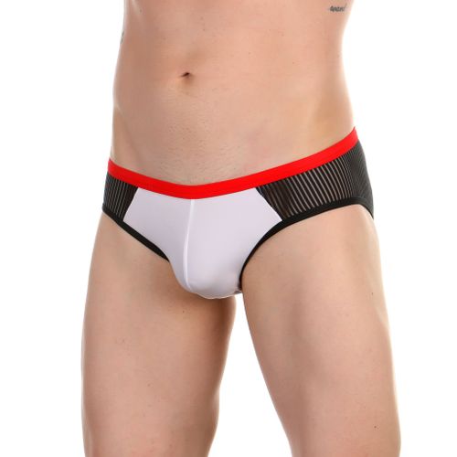 Мужские плавки белые с прозрачными вставками Boefje