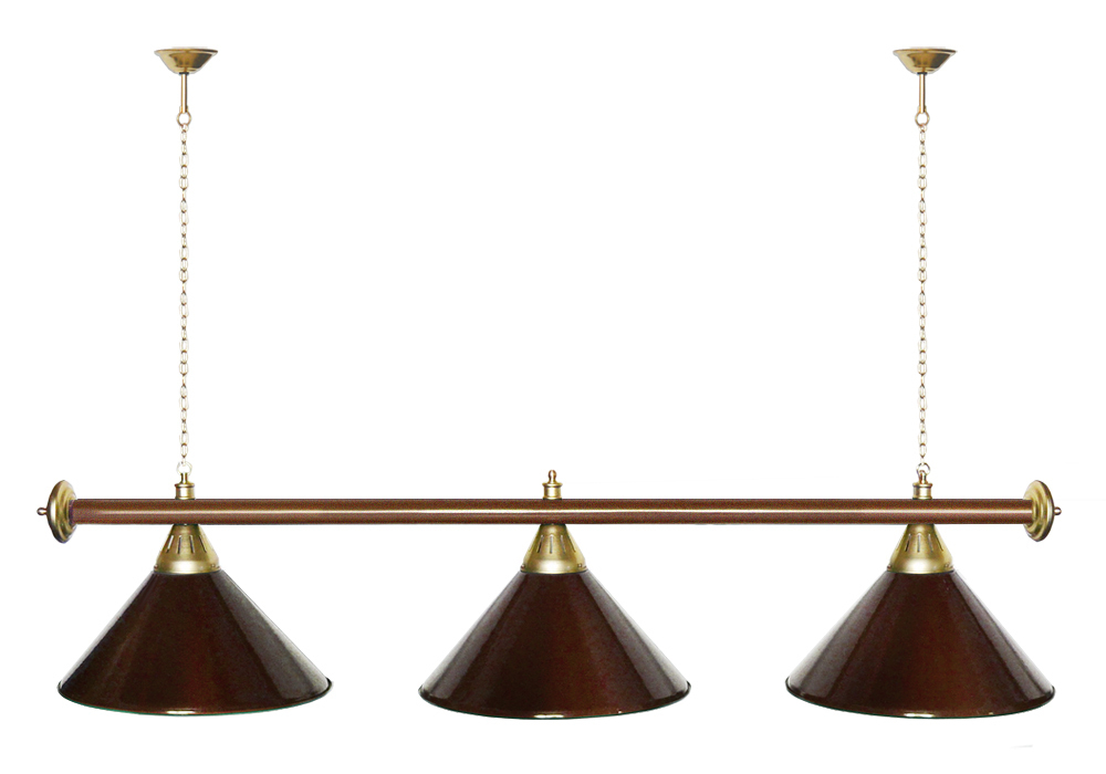 Лампа STARTBILLIARDS 3 пл. (плафоны золотые,штанга золотая,фурнитура золото)