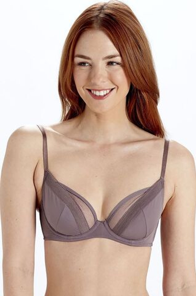 Элегантный тончайший бюстгальтер с чашками на косточках (Размер: 36G) (Цвет: фиолетовый)