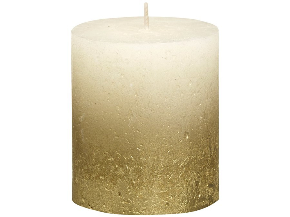 Свеча декоративная 6.8х8см Garda Decor Rustic кремовая с золотом 103668636705