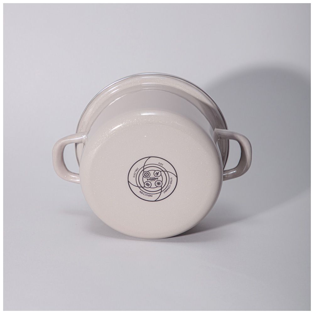 КАСТРЮЛЯ AGNESS ЭМАЛИРОВАННАЯ С ЭМАЛ.КРЫШКОЙ СЕРИЯ "CHARM" 1.8 Л, 18*9,5 СМ