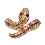 Кольцо Змея с Цветными Сапфирами, R0188-1/14