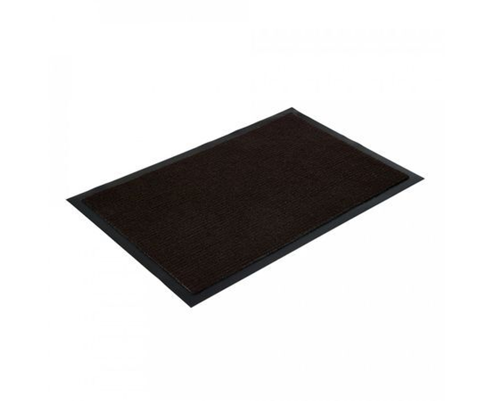 Коврик придверный влаговпитывающий ребристый 40х60см высота ворса 0,5см коричневый полиэстер подложка ПВХ 24188 TRIP VORTEX