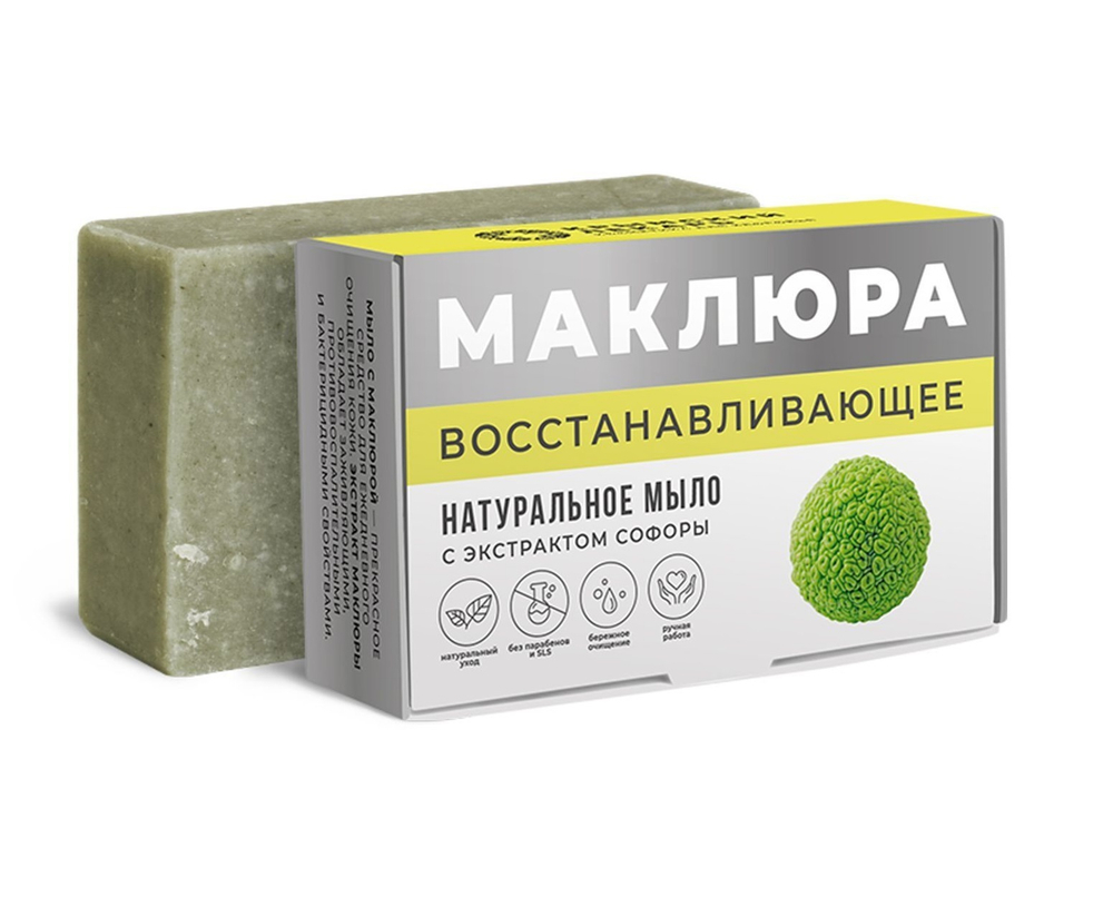 Мыло с экстрактами маклюры и софоры Восстанавливающее, ТМ ДОМ ПРИРОДЫ
