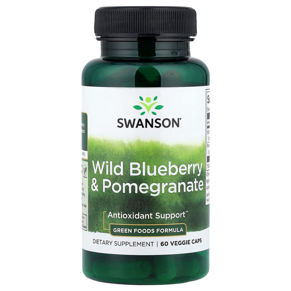 Swanson, лесная голубика и гранат, 60 растительных капсул
