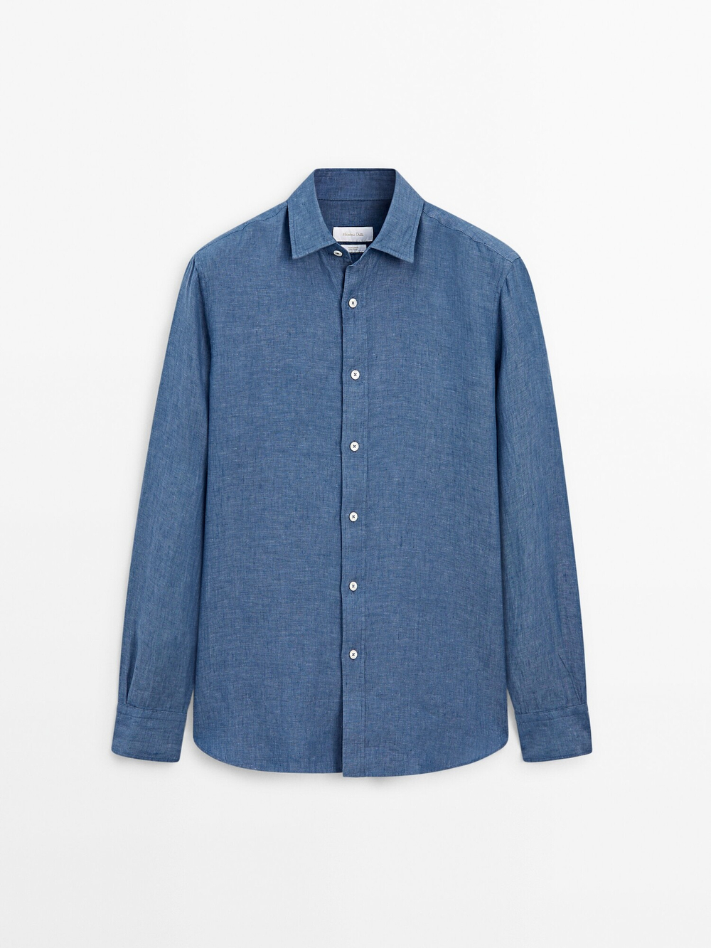 Massimo Dutti Рубашка из 100% льна, чернильно-синий