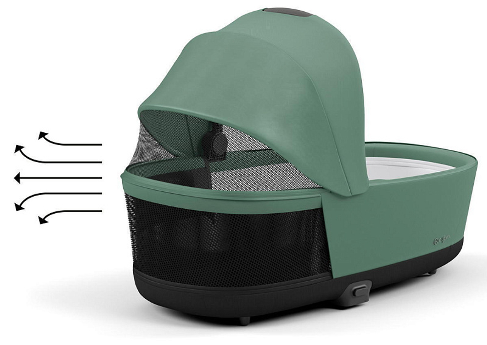 Коляска для новорожденных Cybex Priam IV Chrome Brown Leaf Green