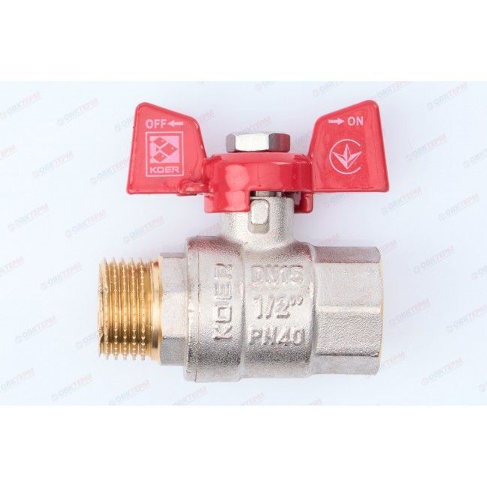 Кран шаровой 1/2 FM в/н ручка бабочка KORE