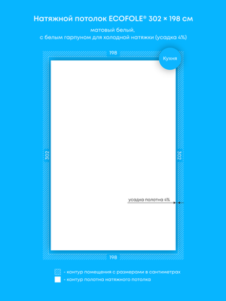 Матовый натяжной потолок 6 м2