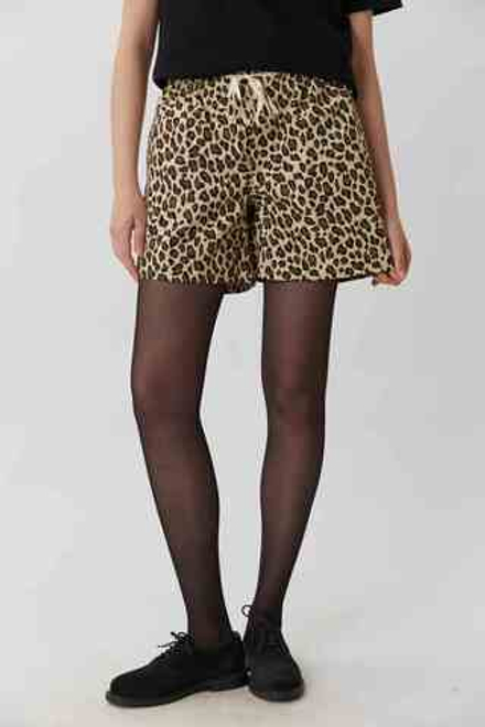 Шорты на резинке из леопардовой джинсы