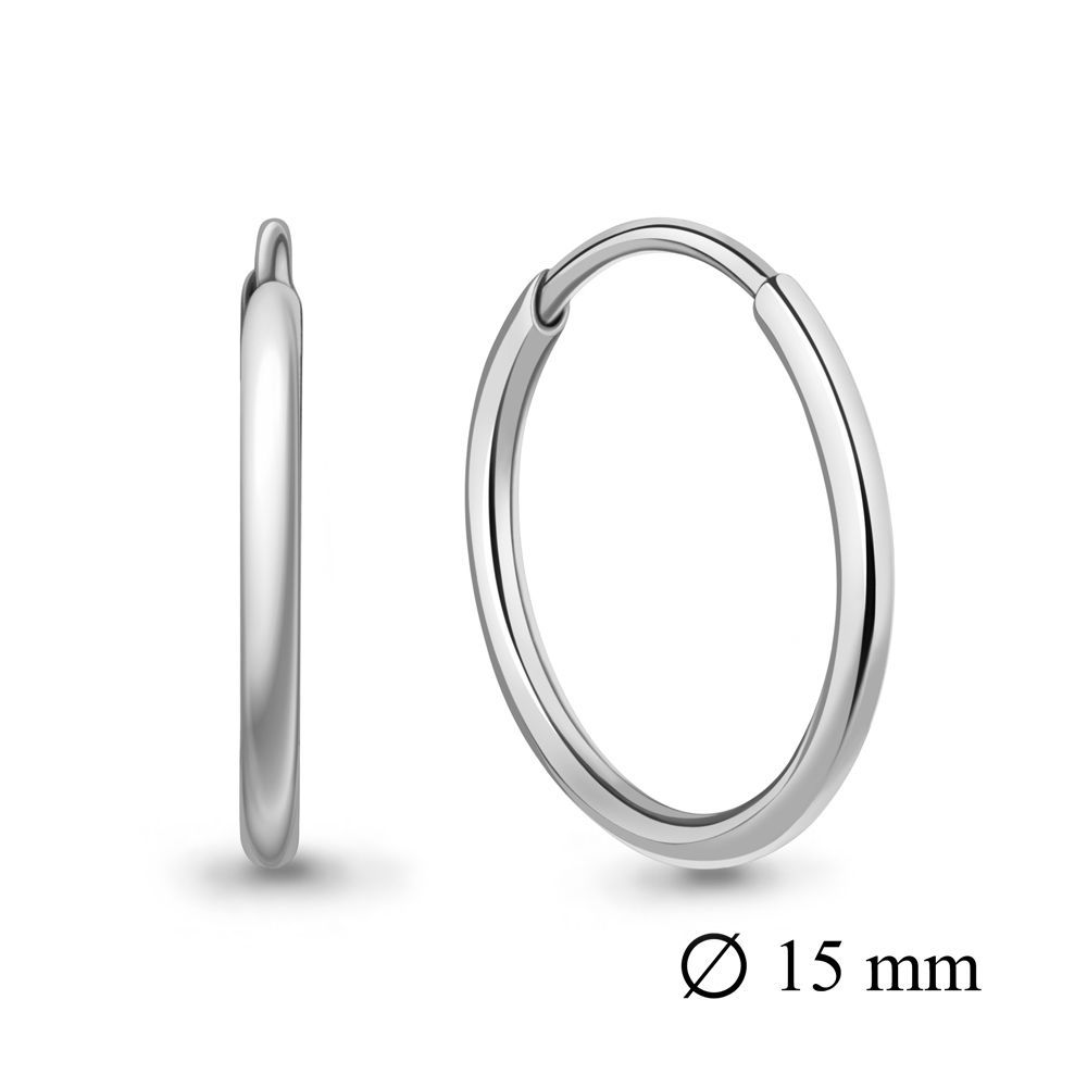 Серебряные серьги-кольца 1,5 см
