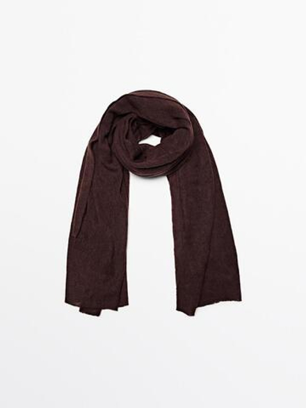 Massimo Dutti Шарф из 100% кашемира, бургунди