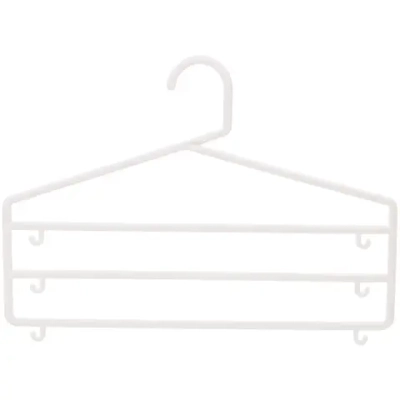 Вешалка для брюк 2шт «ИДЕЯДОМА», цвет молочный, 3 отд, 36*24см (Лейбл Селфи)