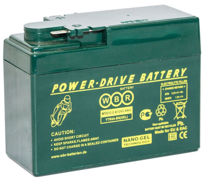 Аккумуляторная батарея для мотоцикла/квадроцикла 12В 2,4 А/ч WBR MTG12-2,4