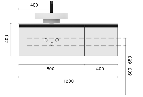 Armadi Art Комплект QUATRO 120 тумба+раковина чаша Nero Marquina