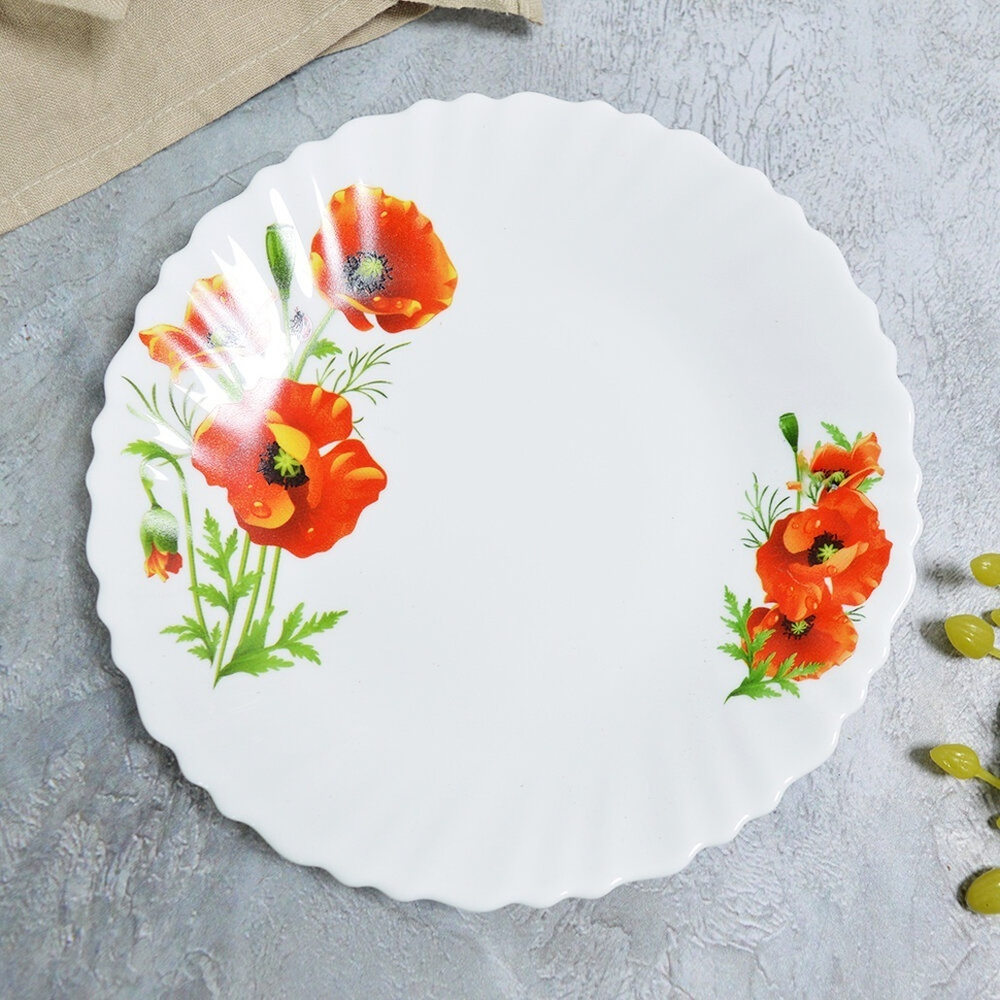 Тарелка десертная 19см Маки