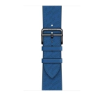 Apple Watch Series 8 Hermes 45mm, черный корпус, синий кожаный ремешок с перфорацией H