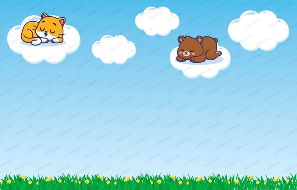 Фотообои для детского сада Спящие на облачке 094