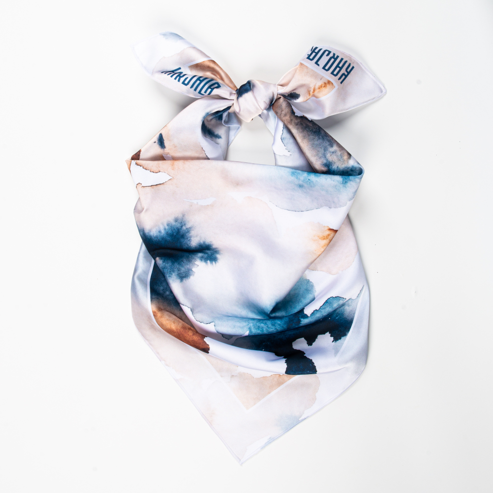 Шейный платок «Шерсть рыси, акварель», 70×70 см