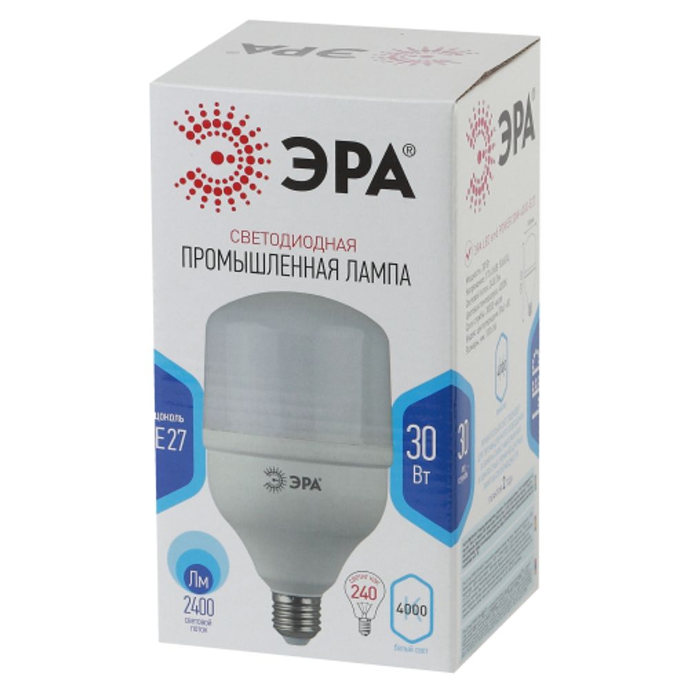 Лампа светодиодная POWER ЭРА STD LED T100-30W-4000-E27 30Вт кoлокол нейтральный белый свет Е27 | Лампы cветодиодные POWER