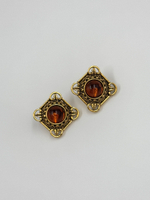 Серьги с коричневыми кабошонами Avon