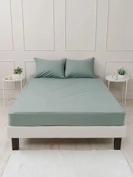 YEERNA простыня на резинке 160*200 зеленый