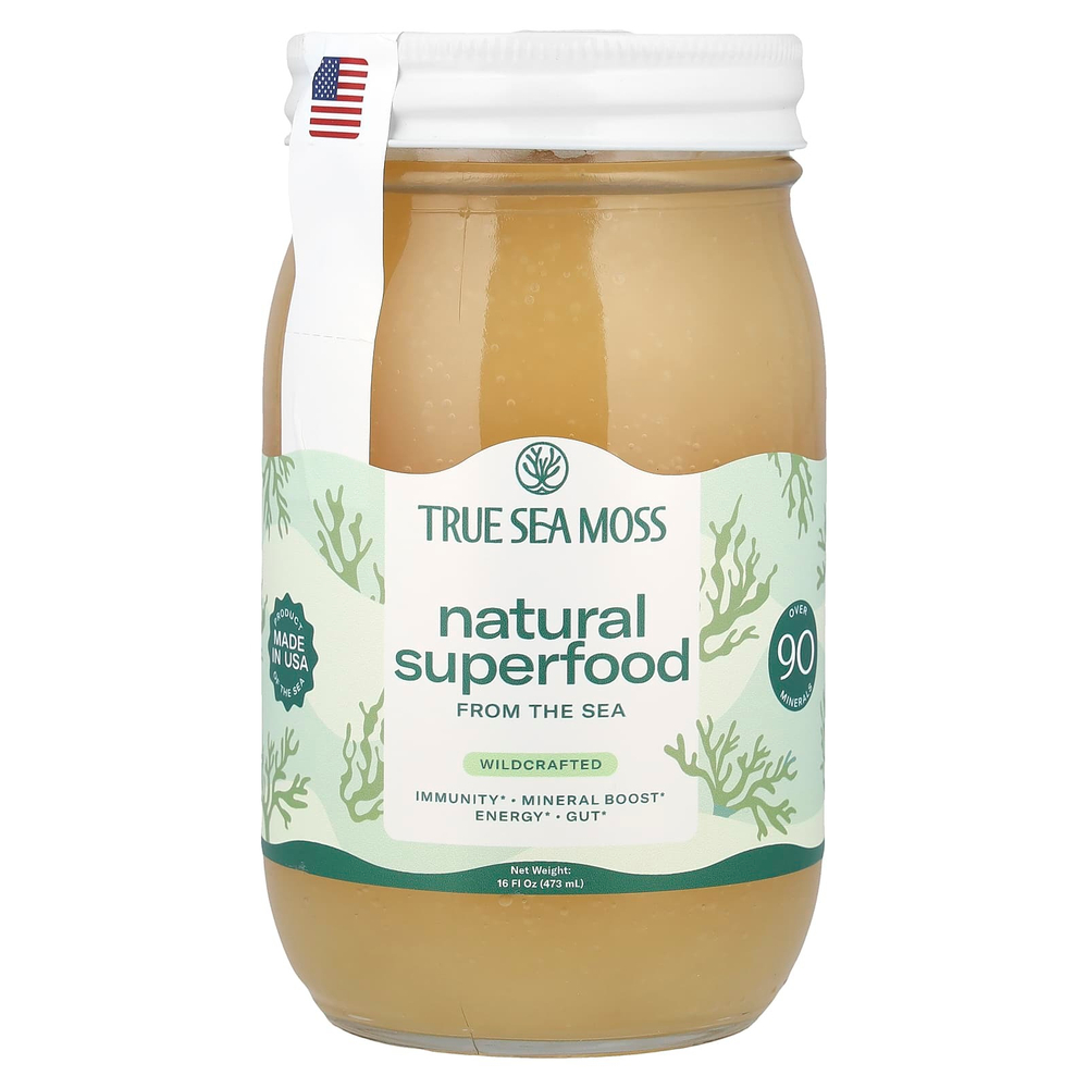 True Sea Moss, натуральный суперфуд, из морских водорослей, выращенный в дикой природе, 473 мл (16 жидк. унций)