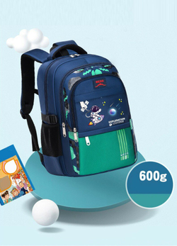 Школьный рюкзак для мальчика  космонавт, черный