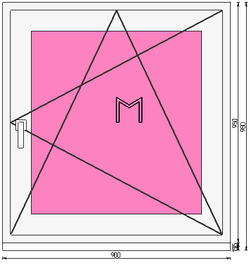 Пластиковое окно 950 х 900 ТермА Эко + Москитная сетка