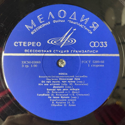 Винтажная виниловая пластинка LP Вокально Инструментальный Ансамбль Кобза (СССР 1971)