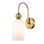 Настенный светильник 1x60Вт E14, металл/стекло, медь