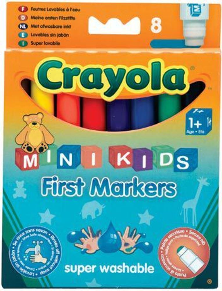 Купить Crayola. Фломастеры цветные смывающиеся для малышей 8 шт.