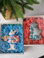 Набор игрушек чеширский кот и кролик из Алисы