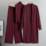 Женский комплект-тройка: кардиган, топ и брюки