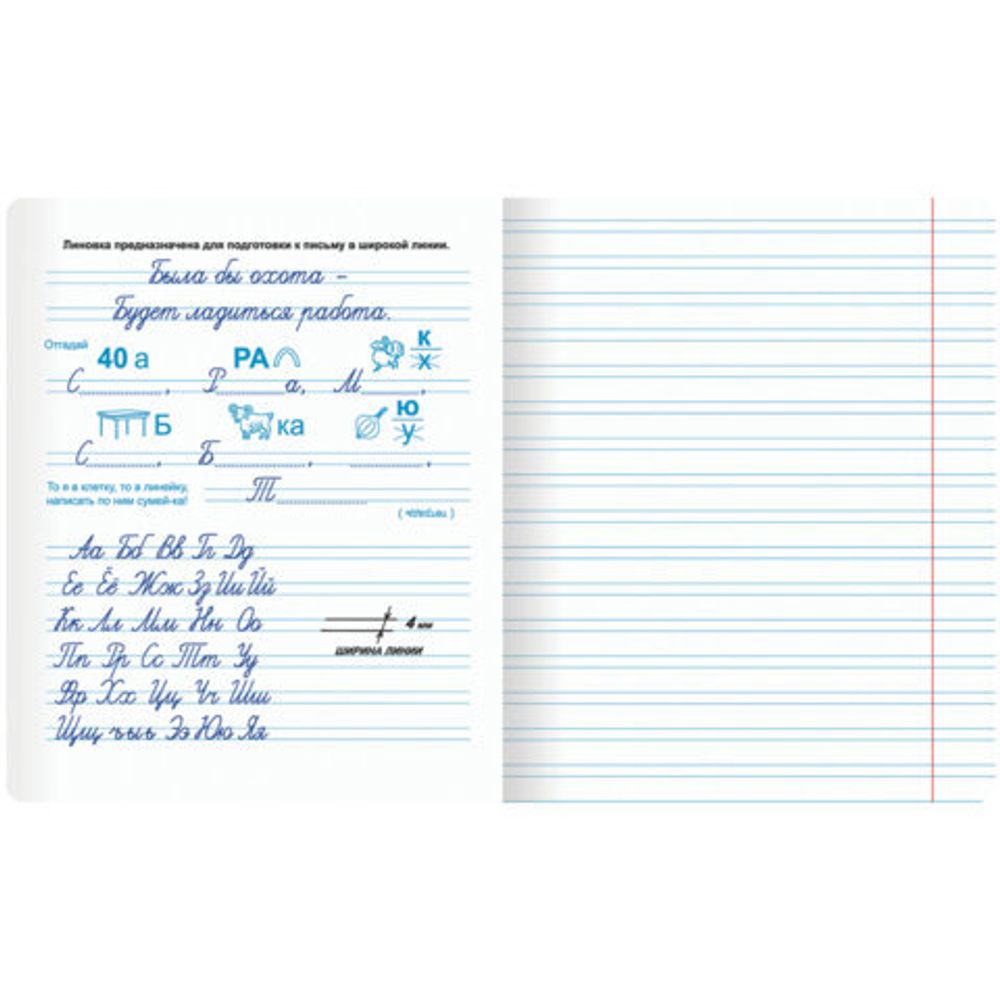 Тетрадь УЧУСЬ ПИСАТЬ № 5 12 л. узкая линия, со справочным материалом, обложка картон, ЮНЛАНДИЯ, 404850, 20шт