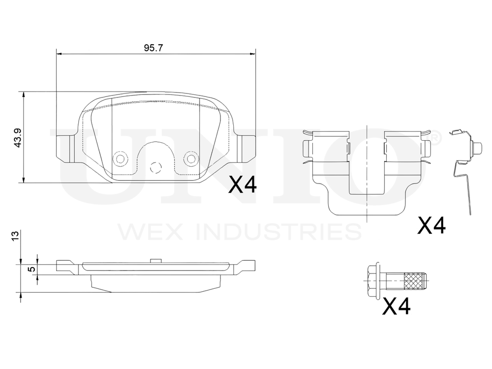 Колодки тормозные диск. задние UNIO BRP-20045