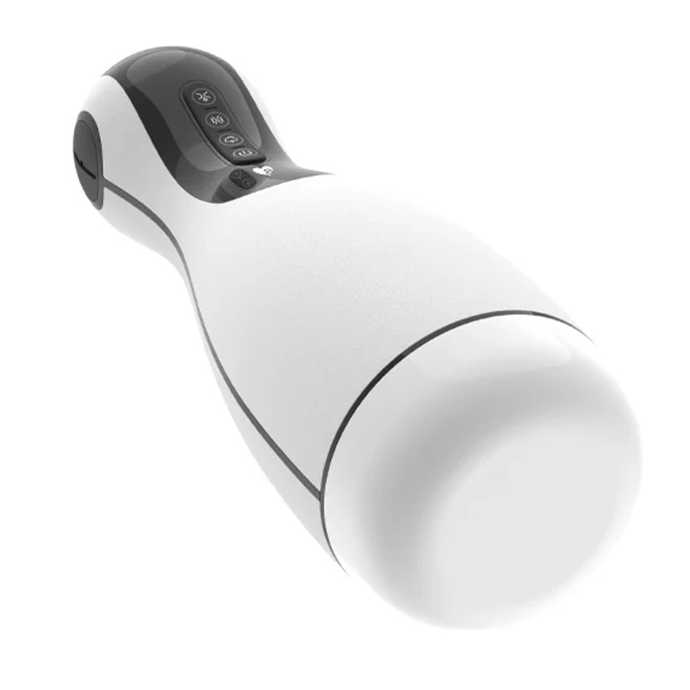 Белый вибромастурбатор с имитацией орального секса Amovibe Good Night Squeezing, Sucking & Vibrating Masturbator