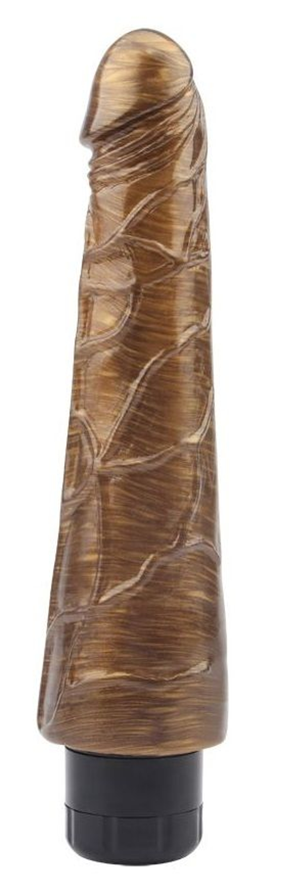 Золотистый вибратор-реалистик Johnny Boner - 23 см. (Цвет: золотистый)