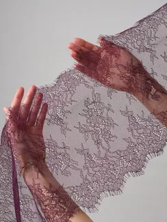 01-11 Кружево шантильи 23 см, слива 076