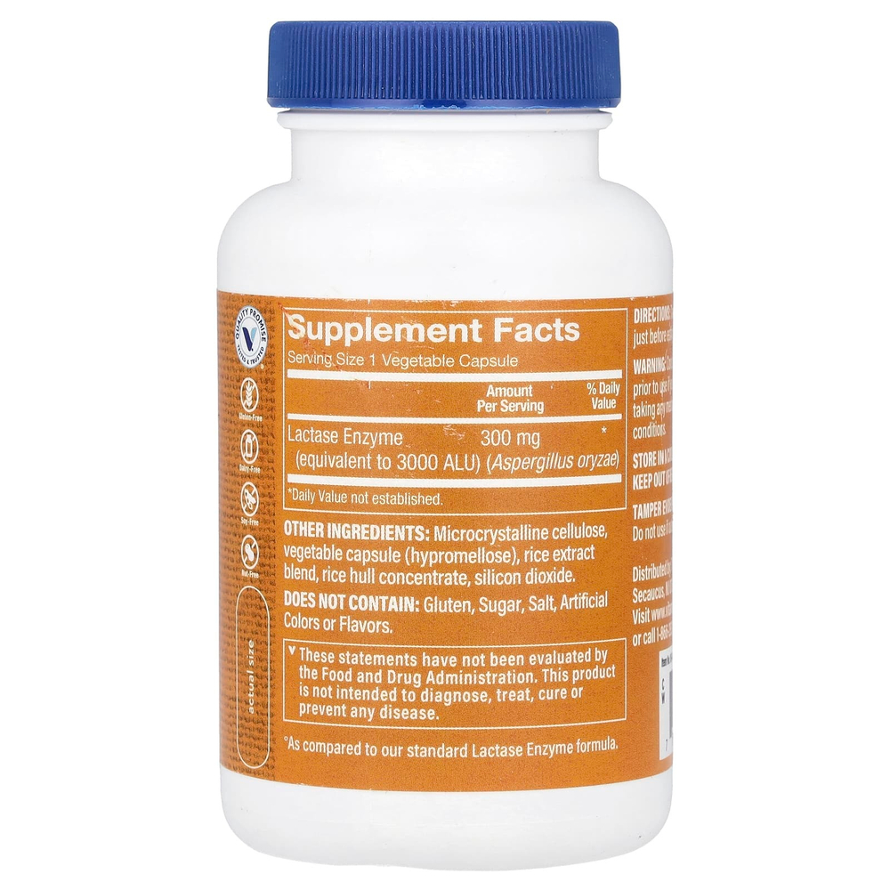 The Vitamin Shoppe, фермент лактаза, 3000 ALU, 90 растительных капсул