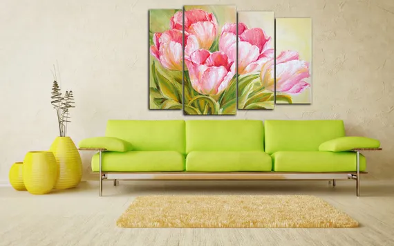 Модульная картина "Небесные тюльпаны"